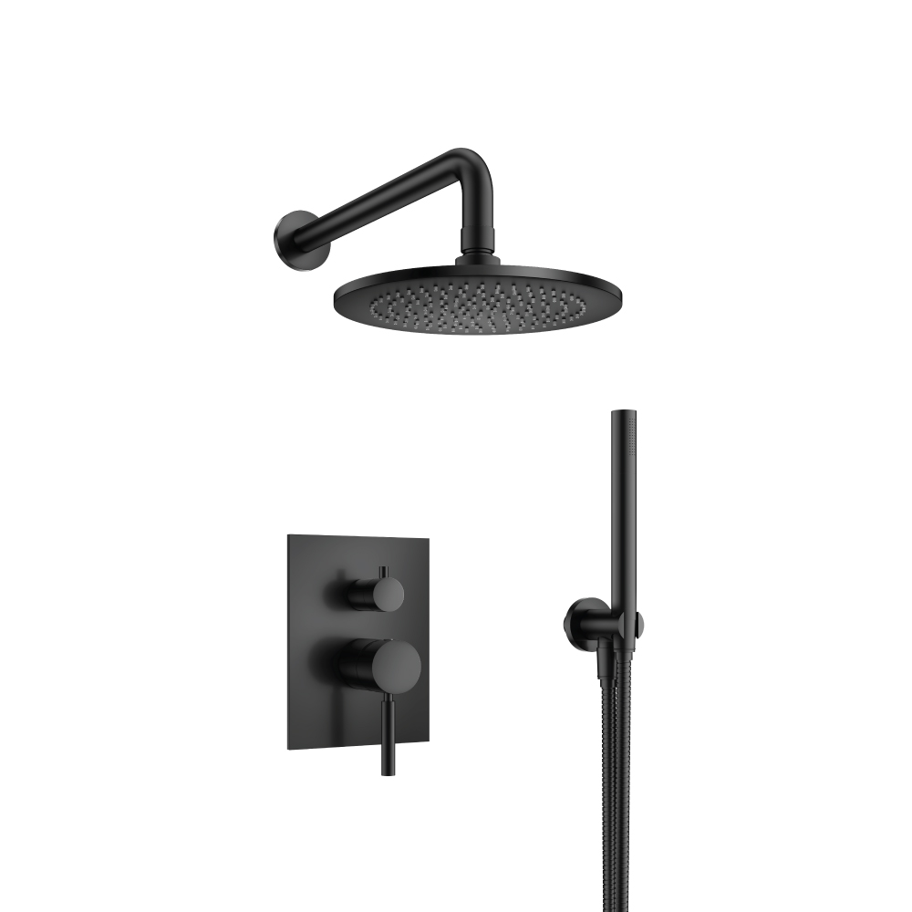 Two Output Shower Set With Shower Head And Hand Held | Matte Black