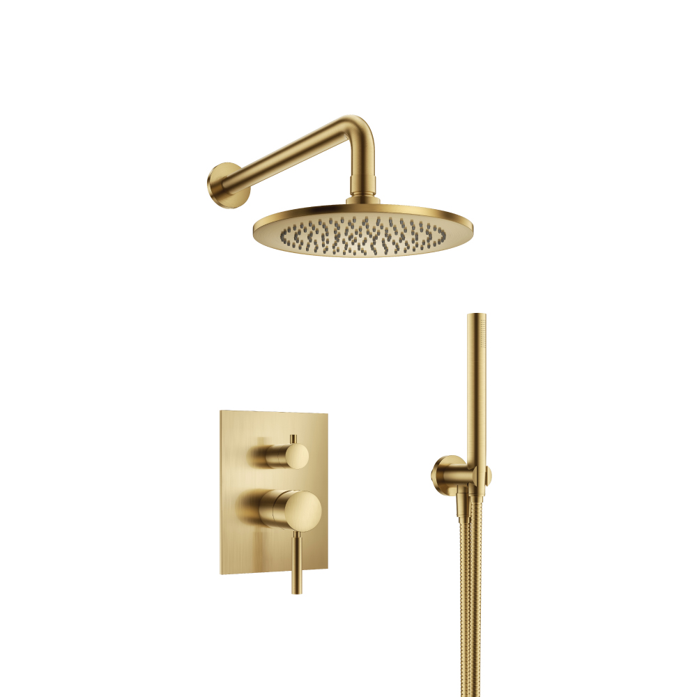 Two Output Shower Set With Shower Head And Hand Held | Satin Brass PVD