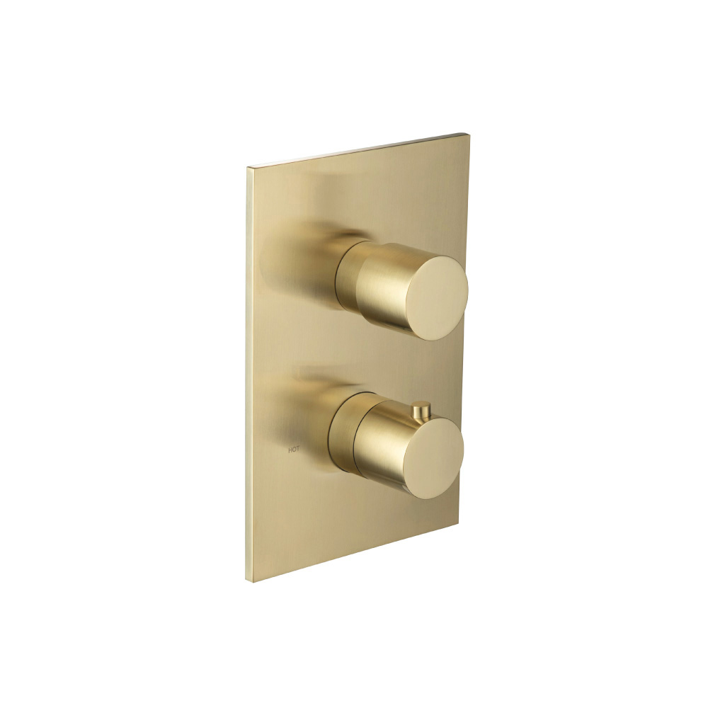 3/4" Thermostatic Valve & Trim - 3 Output | Satin Brass PVD