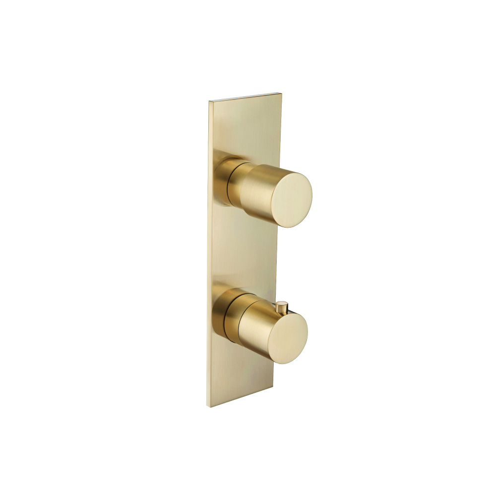 3/4" Horizontal Thermostatic Shower Valve & Trim - 1- Output | Satin Brass PVD