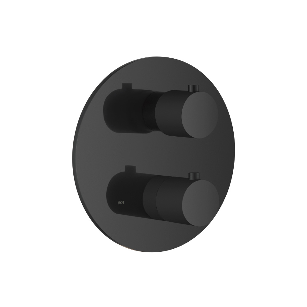 3/4 " Thermostatic Valve & Trim - With 2-Way Diverter - 2 Output | Matte Black