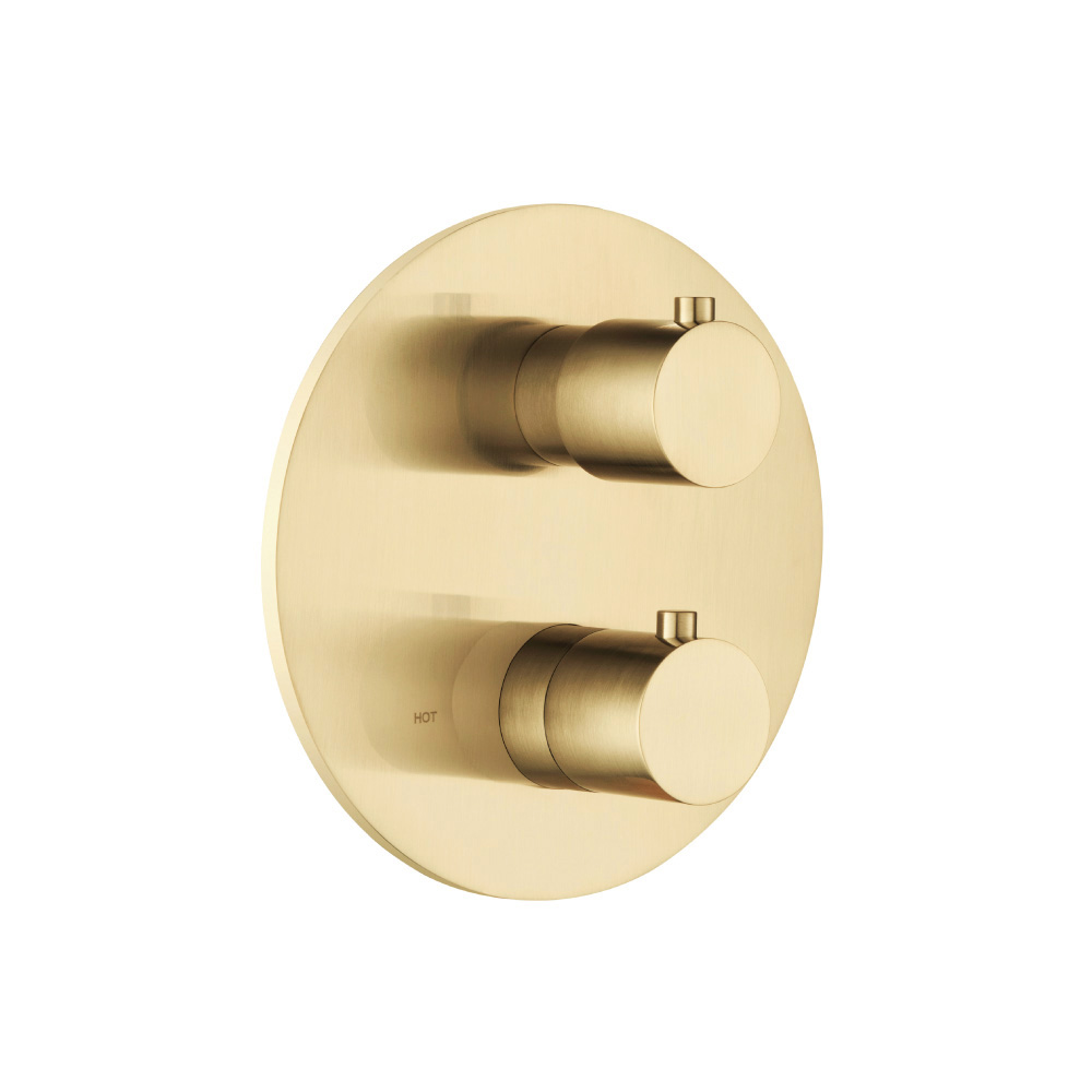 3/4" Thermostatic Valve & Trim - 3 Output | Satin Brass PVD