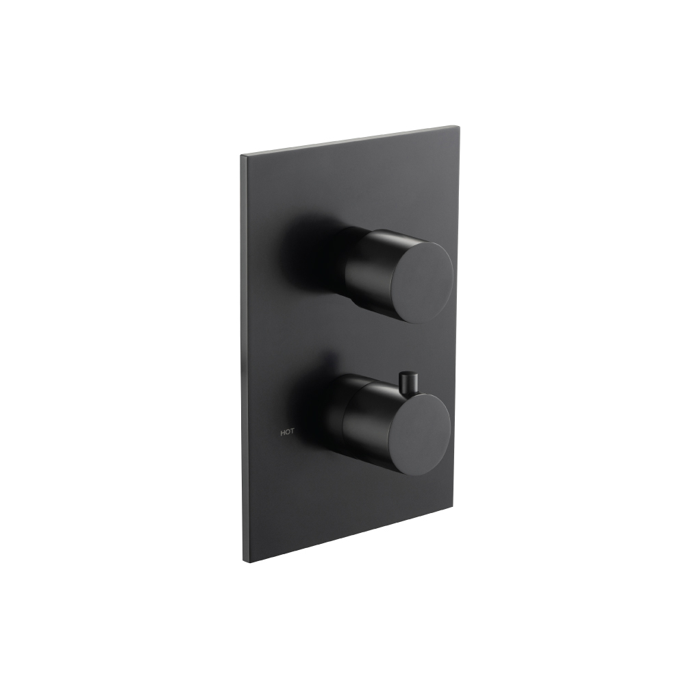 3/4" Thermostatic Valve & Trim - 3 Output | Matte Black