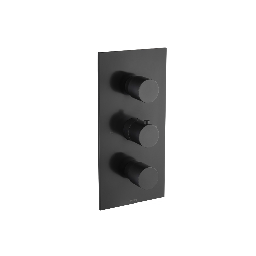 3/4" Thermostatic Valve and Trim - 2 Outputs | Matte Black