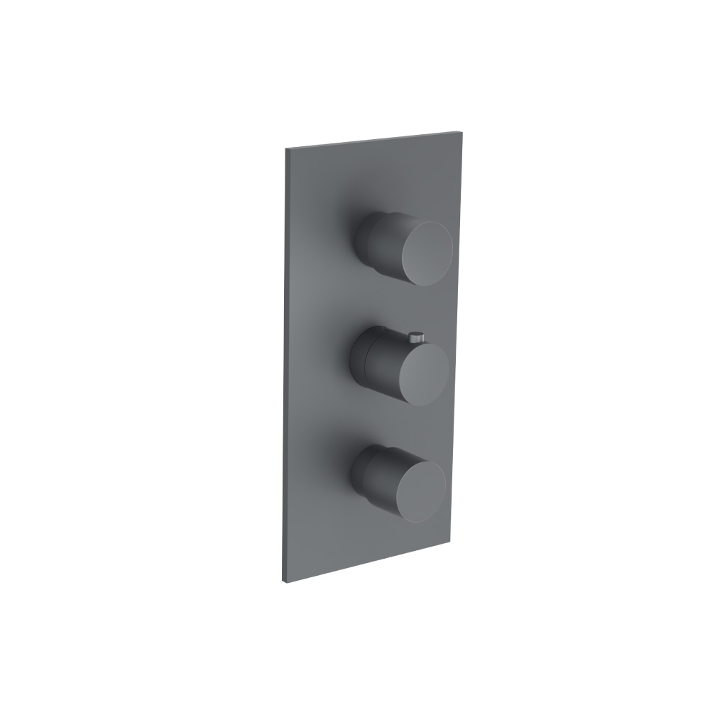 3/4" Thermostatic Valve With Trim - 3 Output | Rock Grey