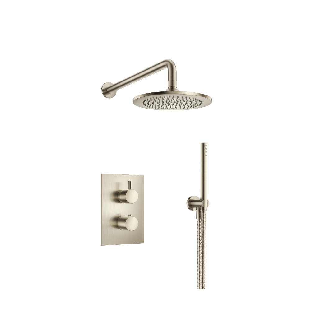 Two Output Shower Set With Shower Head And Hand Held | Brushed Nickel PVD