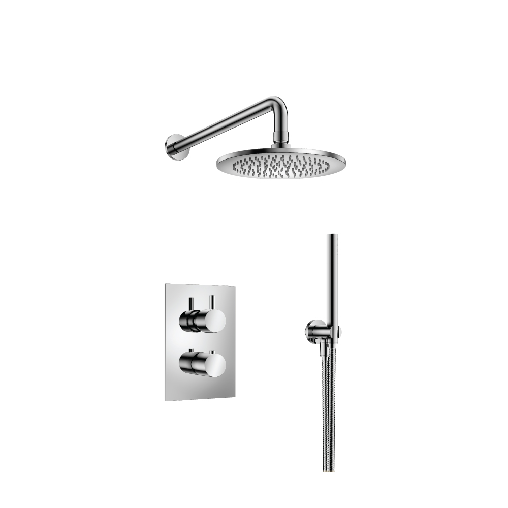 Two Output Shower Set With Shower Head And Hand Held | Chrome