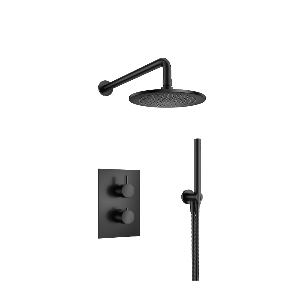 Two Output Shower Set With Shower Head And Hand Held | Matte Black