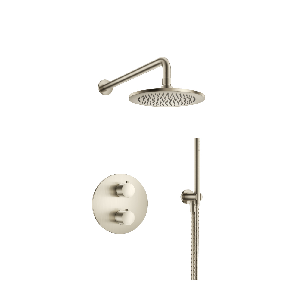 Two Output Shower Set With Shower Head And Hand Held | Brushed Nickel PVD