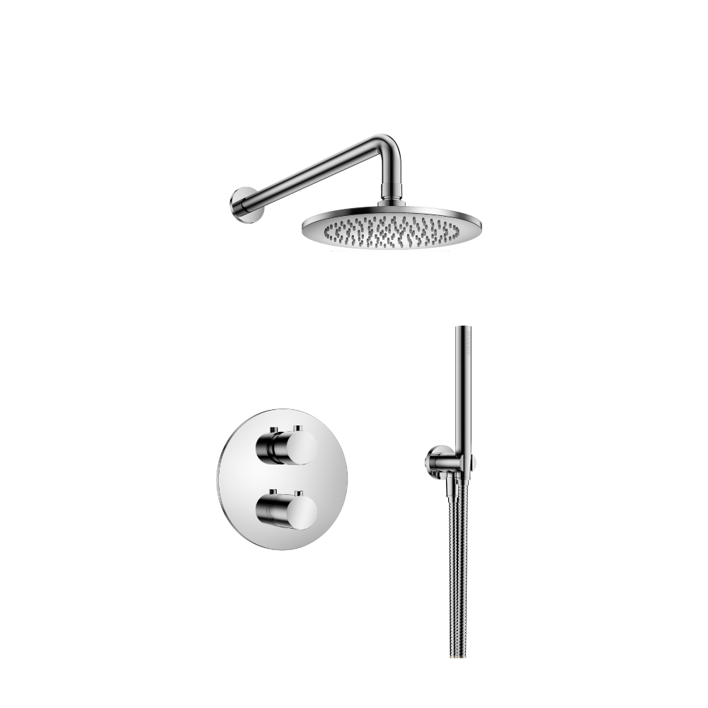 Two Output Shower Set With Shower Head And Hand Held | Chrome