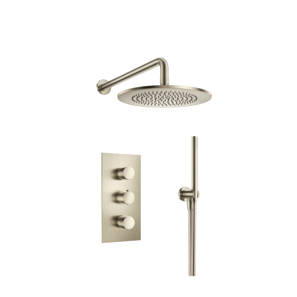 Two Output Shower Set With Shower Head And Hand Held | Brushed Nickel PVD