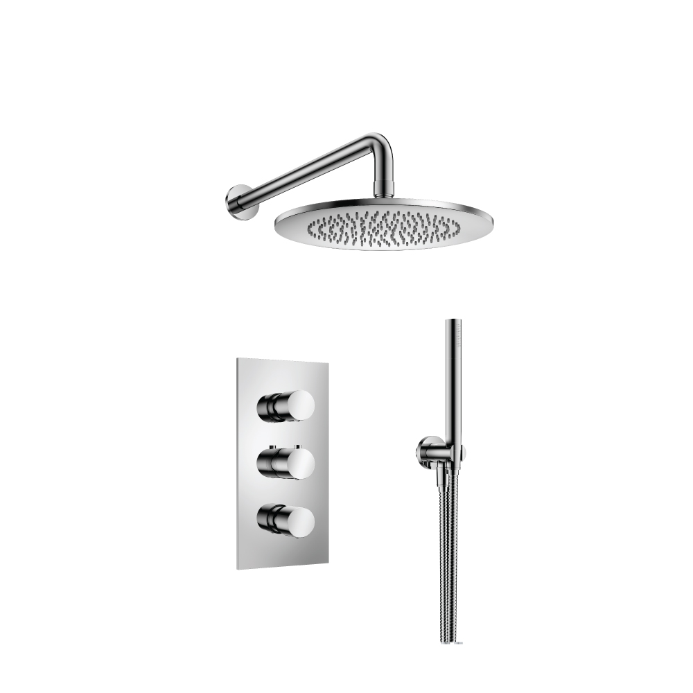 Two Output Shower Set With Shower Head And Hand Held | Chrome