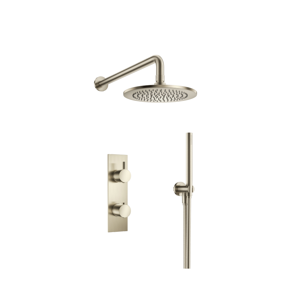 Two Output Shower Set With Shower Head And Hand Held | Brushed Nickel PVD