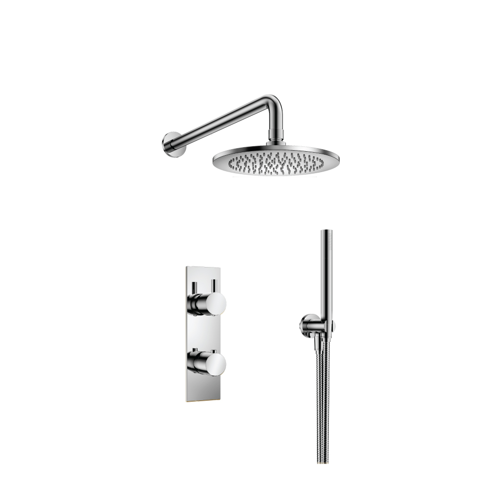 Two Output Shower Set With Shower Head And Hand Held | Chrome