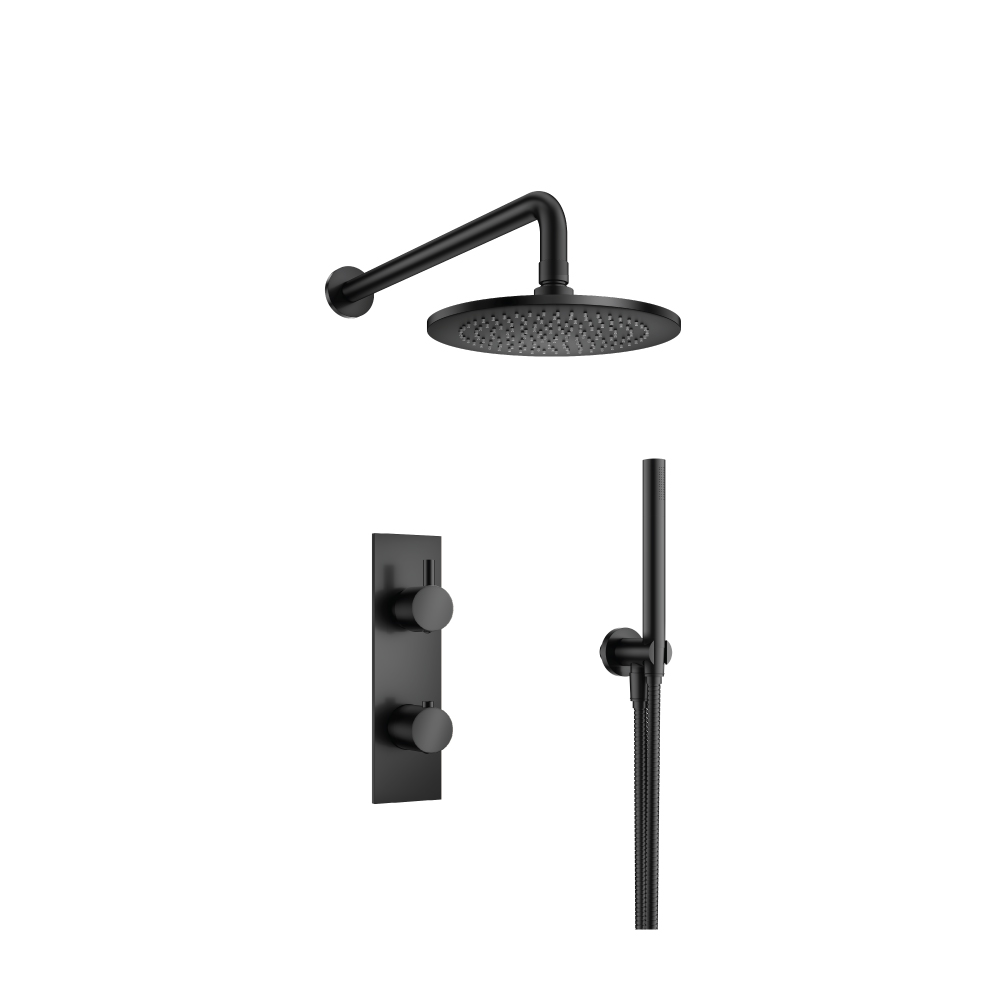 Two Output Shower Set With Shower Head And Hand Held | Matte Black