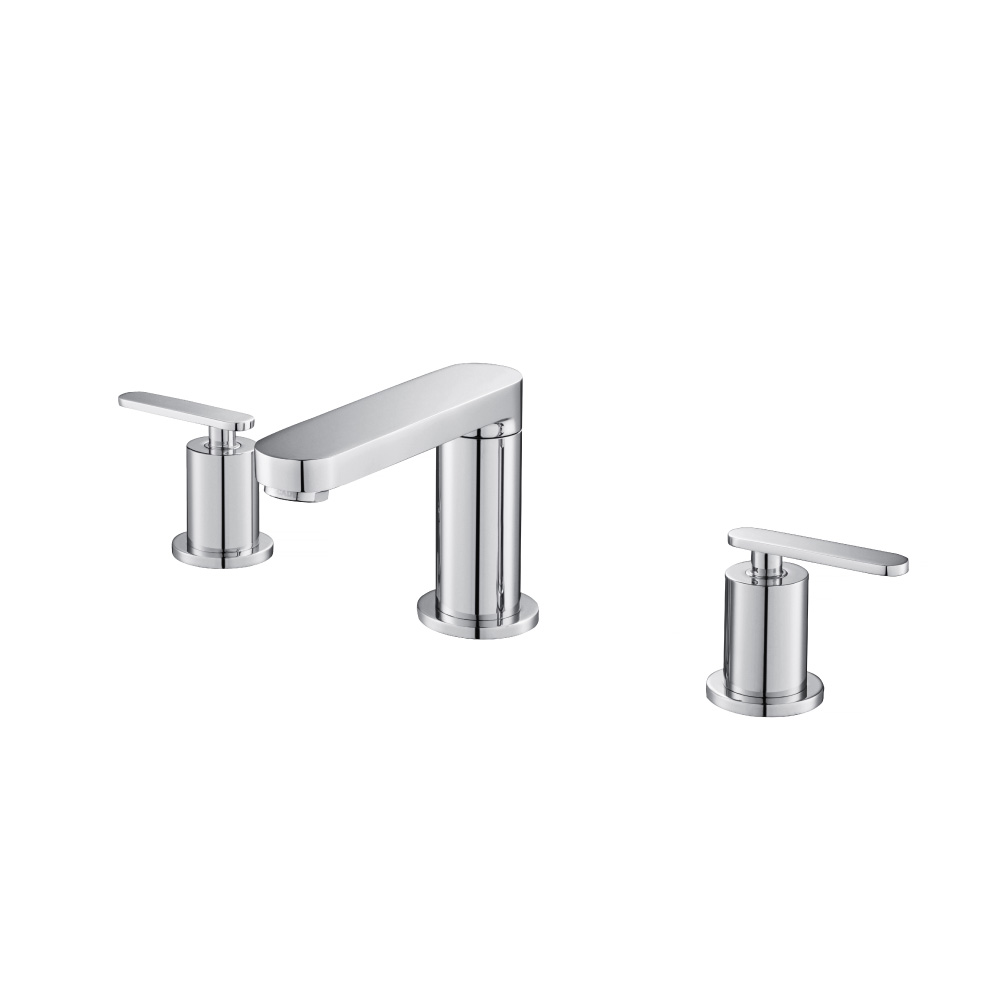 Three Hole 8" Widespread Two Handle Bathroom Faucet | Chrome