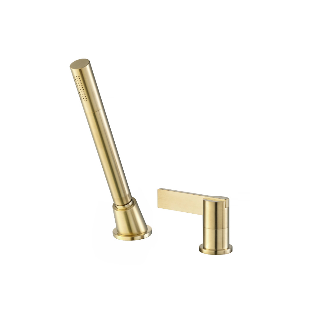 Deck Diverter With Holder & Hose | Satin Brass PVD