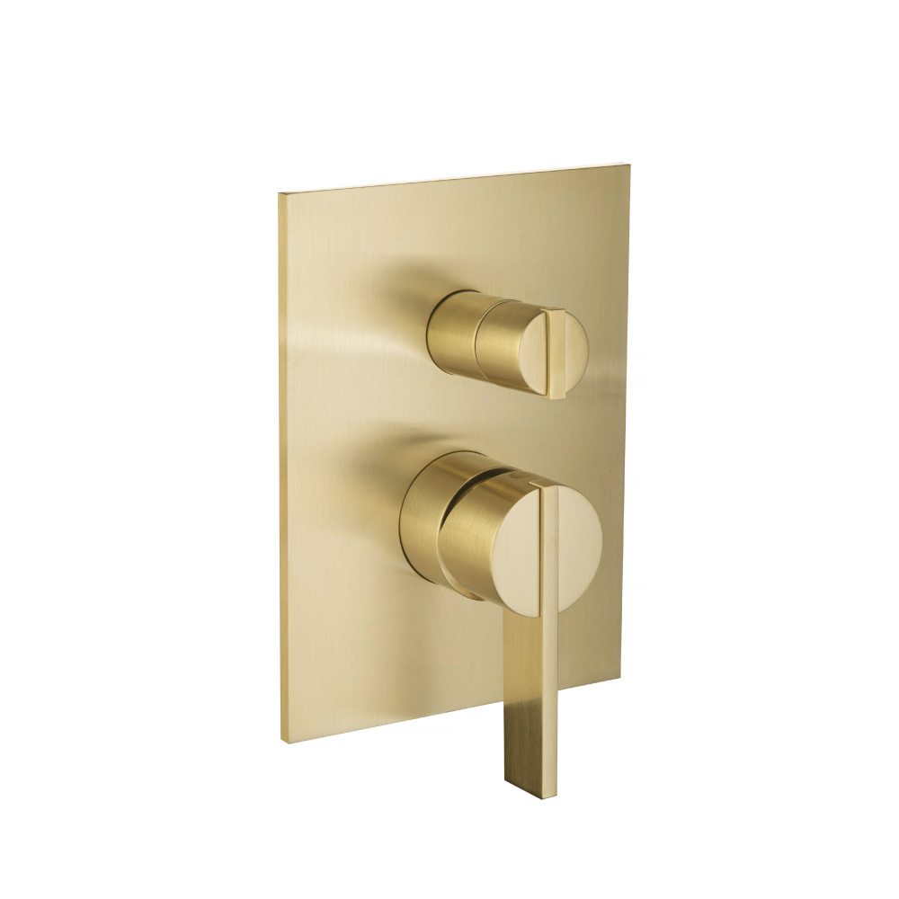 Tub / Shower Trim With Pressure Balance Valve - 2-Output | Satin Brass PVD