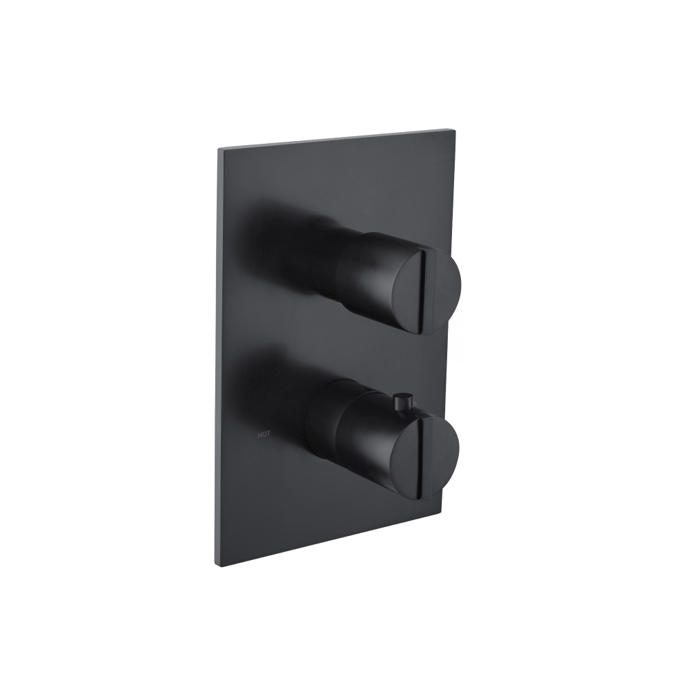 3/4" Thermostatic Valve & Trim - 3 Output | Matte Black