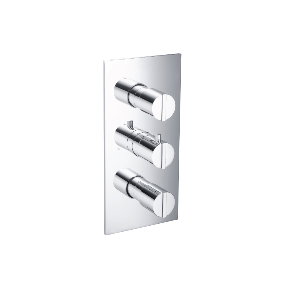 3/4" Thermostatic Valve and Trim - 2 Outputs | Chrome