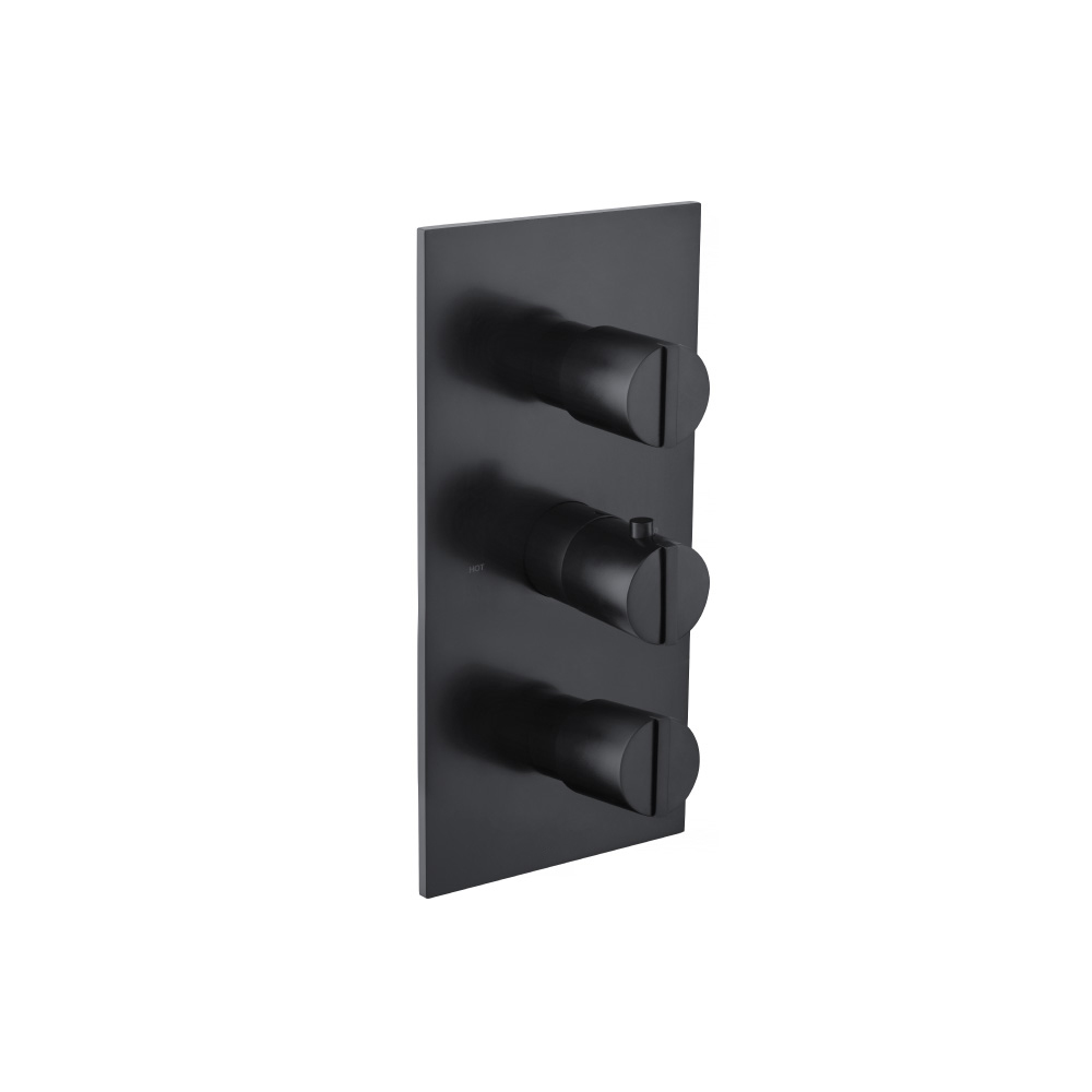 3/4" Thermostatic Valve & Trim - 4 Output | Matte Black