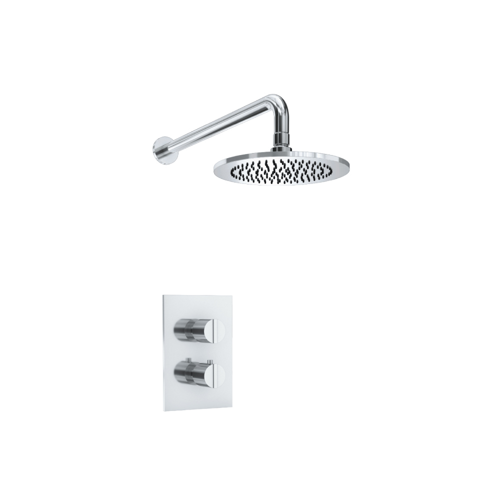 Single Output Shower Set With Shower Head And Arm | Chrome