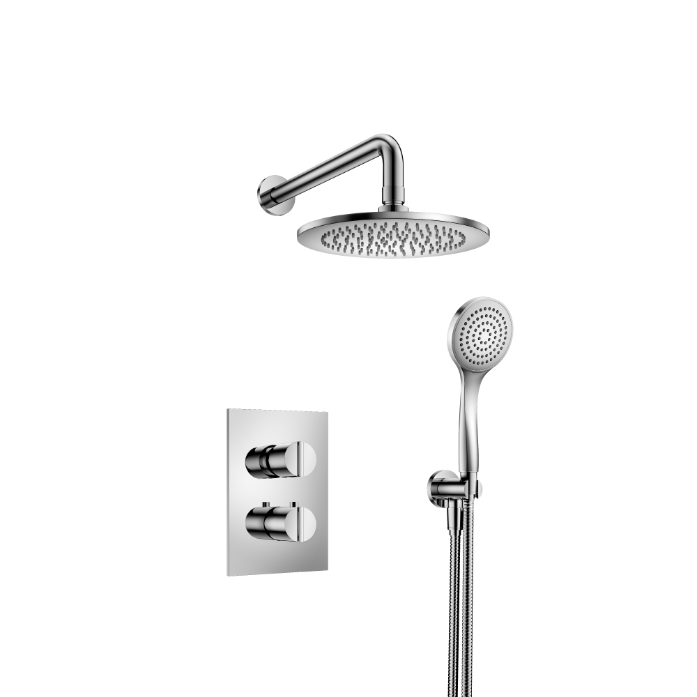 Two Output Shower Set With Shower Head And Hand Held | Chrome