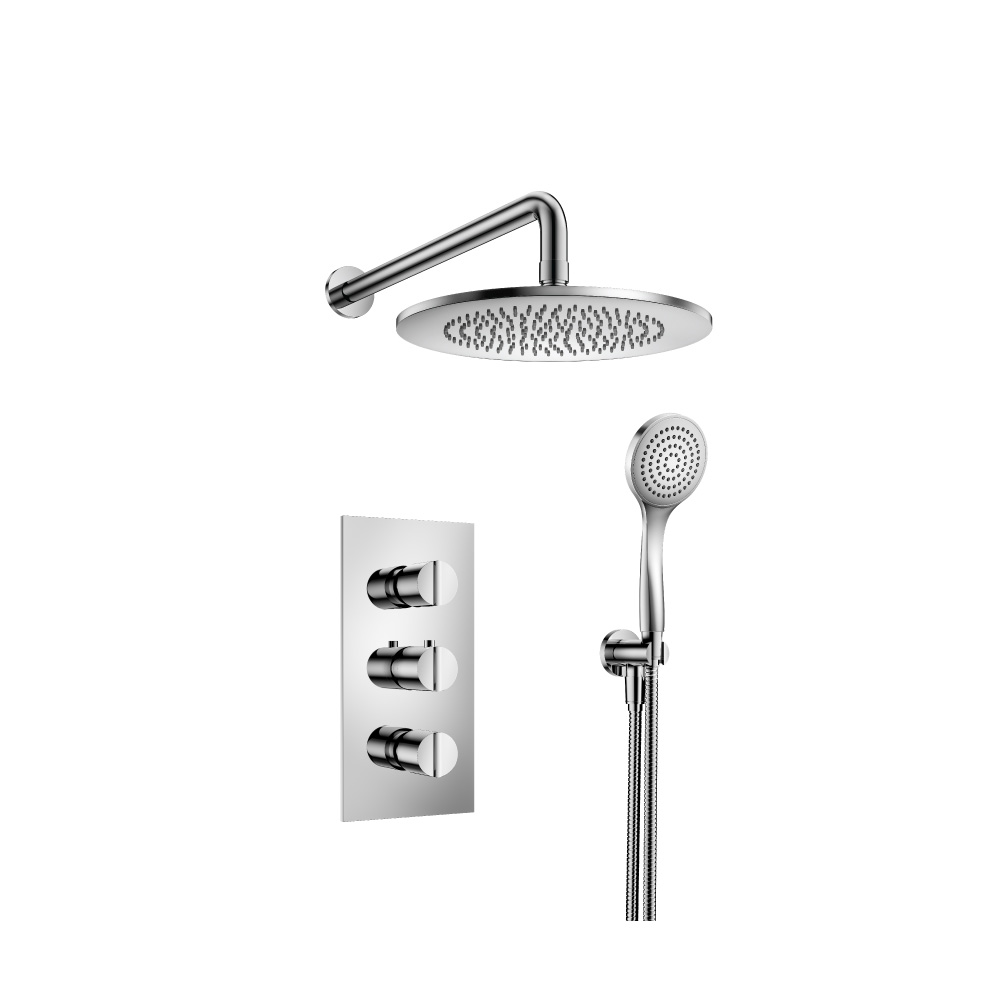 Two Output Shower Set With Shower Head And Hand Held | Chrome