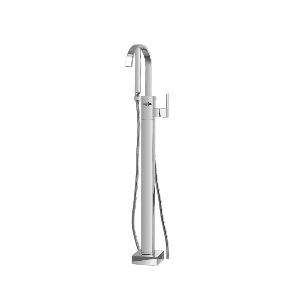 Freestanding Floor Mount Bathtub / Tub Filler With Hand Shower | Chrome