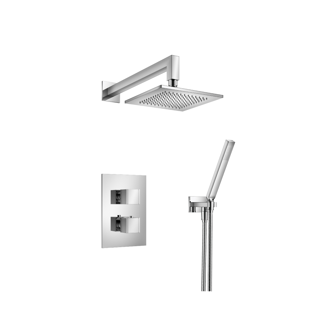 Two Output Shower Set With Shower Head And Hand Held | Chrome