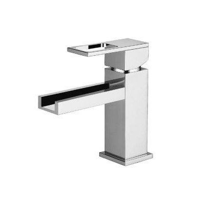 Single Hole Cascade Flow Waterfall Bathroom Faucet | Matte Black