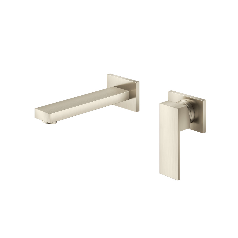 Single Handle Wall Mounted Bathroom Faucet | Brushed Nickel PVD