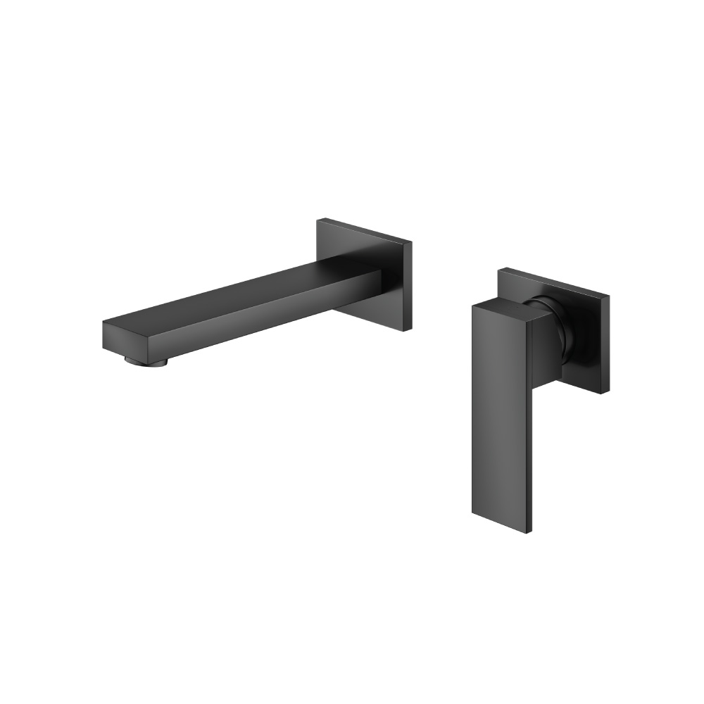 Single Handle Wall Mounted Bathroom Faucet | Matte Black