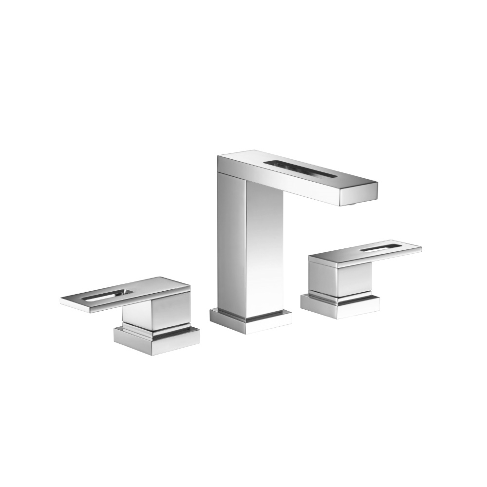 Three Hole 8" Widespread Two Handle Bathroom Faucet | Chrome