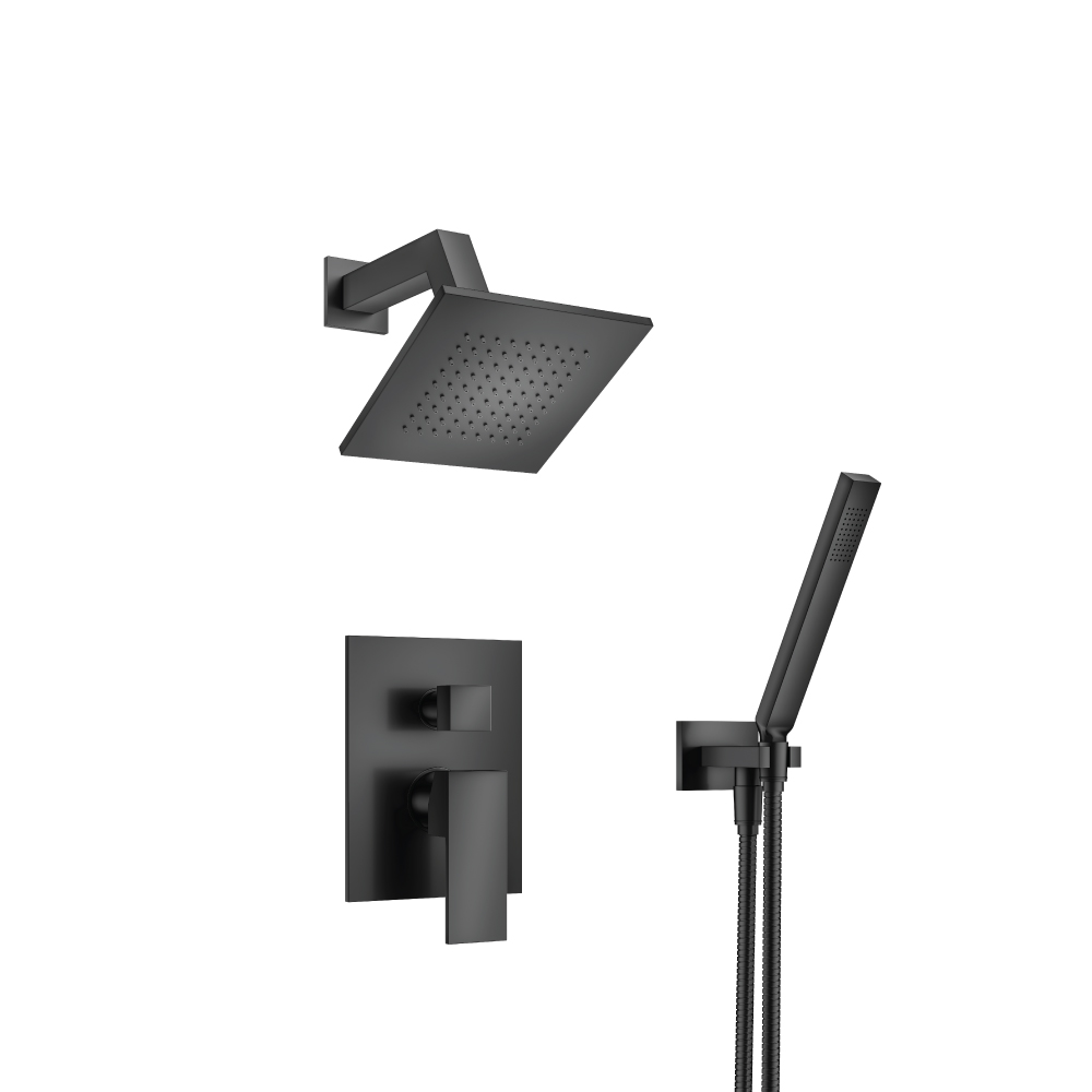 Two Output Shower Set With Shower Head And Hand Held | Matte Black