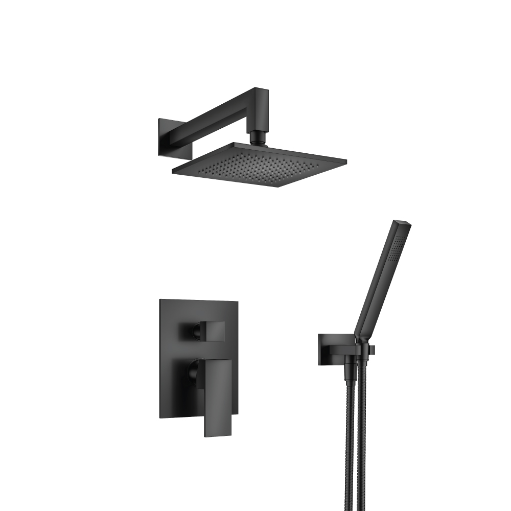 Two Output Shower Set With Shower Head And Hand Held | Matte Black