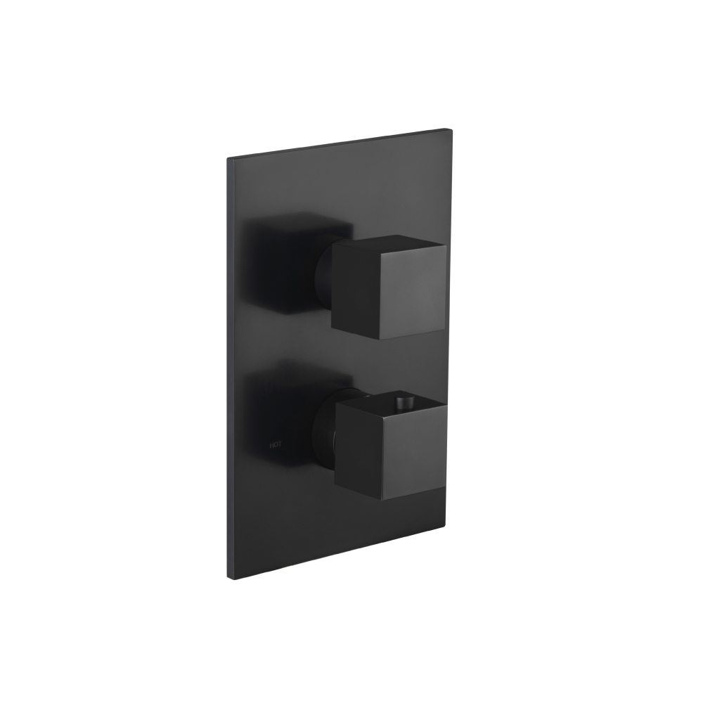 3/4" Thermostatic Valve & Trim - 3 Output | Matte Black