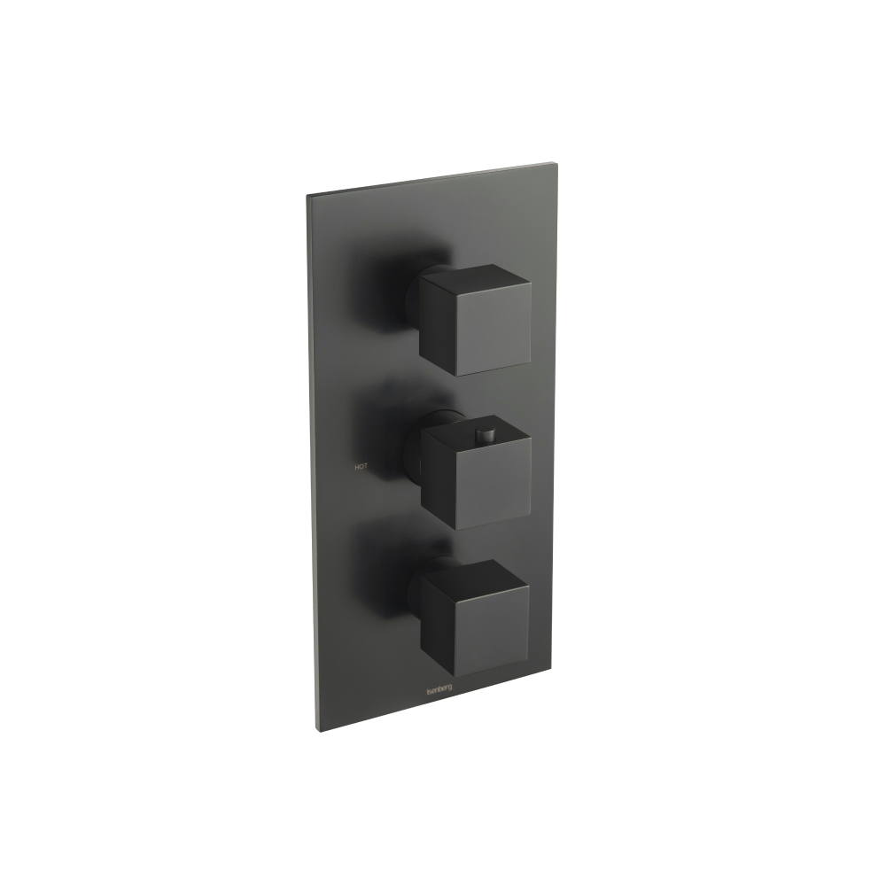 3/4" Thermostatic Valve and Trim - 2 Outputs | Matte Black