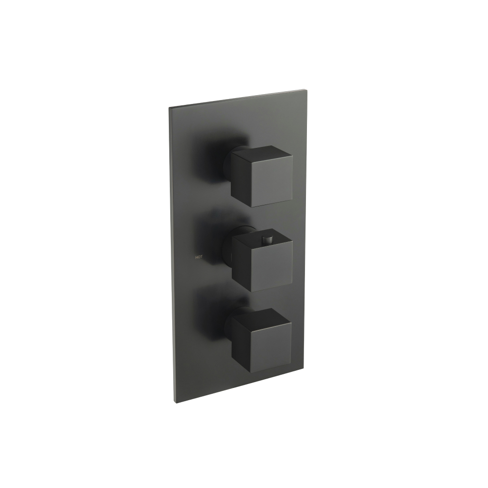 3/4" Thermostatic Valve & Trim - 4 Output | Matte Black