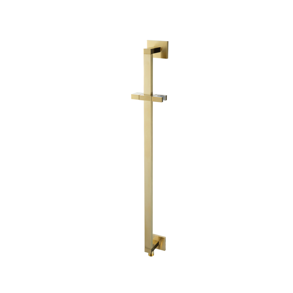 Shower Slide Bar With Integrated Wall Elbow | Satin Brass PVD