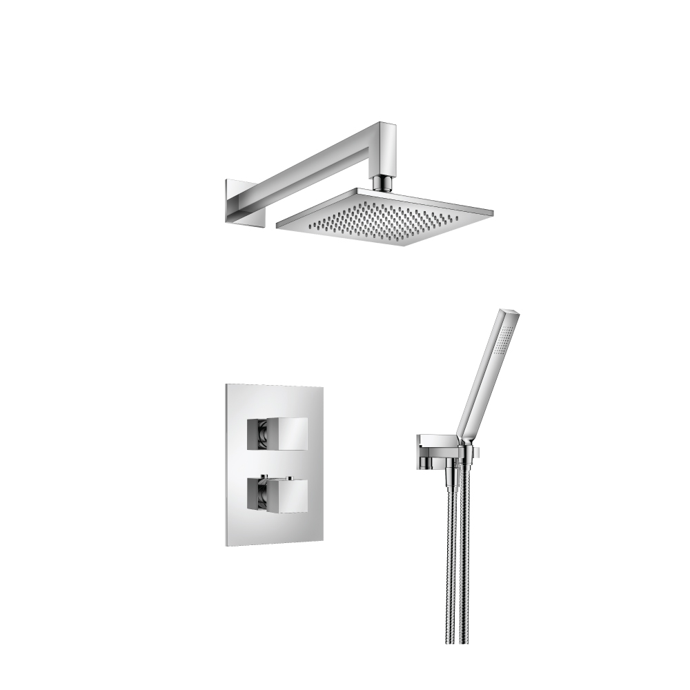 Two Output Shower Set With Shower Head And Hand Held | Chrome