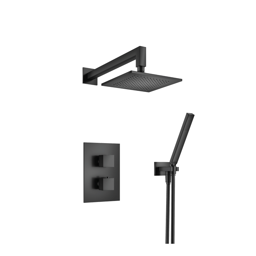 Two Output Shower Set With Shower Head And Hand Held | Matte Black