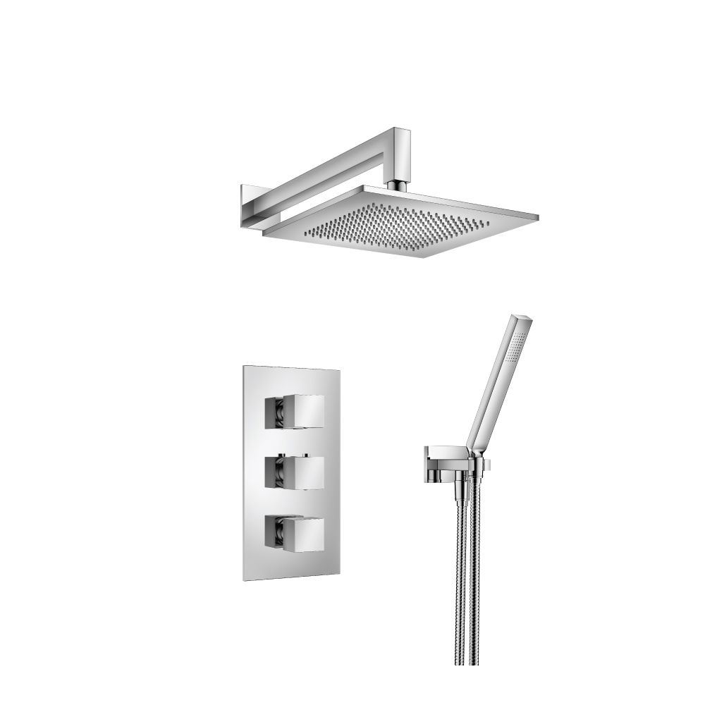 Two Output Shower Set With Shower Head And Hand Held | Chrome