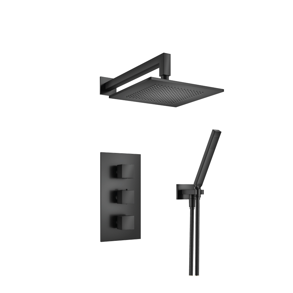 Two Output Shower Set With Shower Head And Hand Held | Matte Black