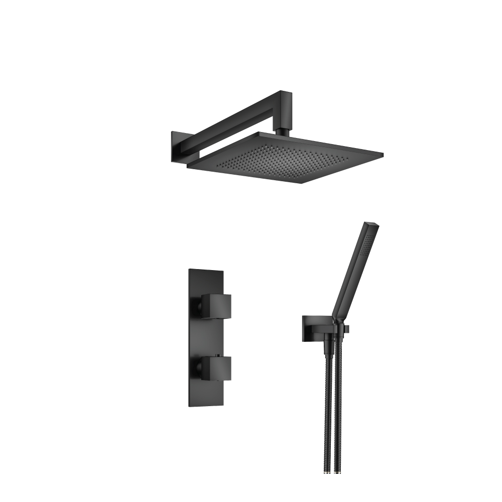 Two Output Shower Set With Shower Head And Hand Held | Matte Black