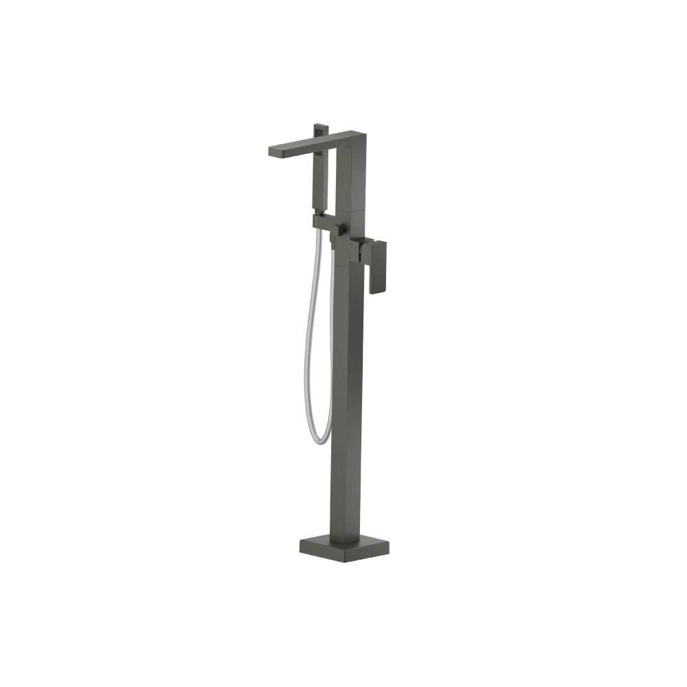 Freestanding Floor Mount Bathtub / Tub Filler With Hand Shower | Gun Metal Grey