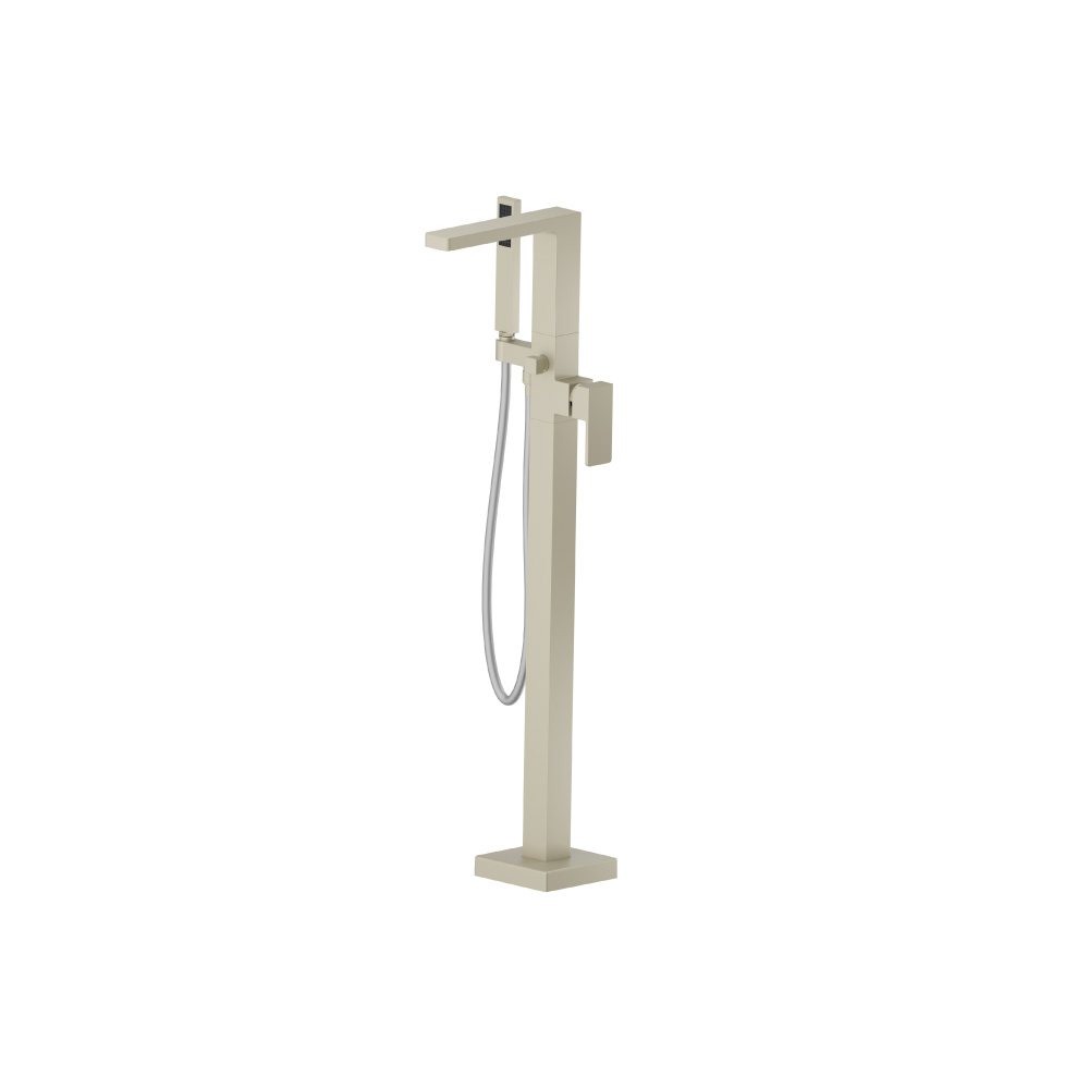 Freestanding Floor Mount Bathtub / Tub Filler With Hand Shower | Light Tan