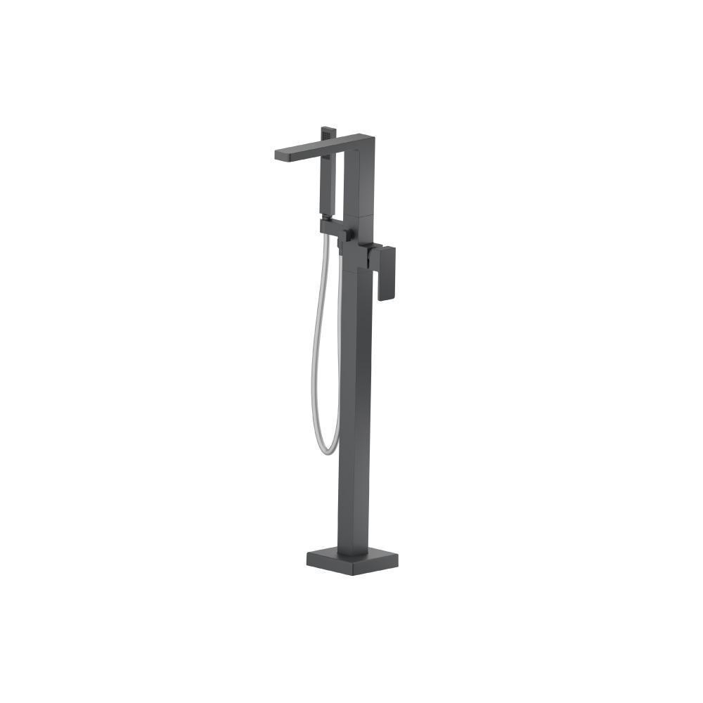 Freestanding Floor Mount Bathtub / Tub Filler With Hand Shower | Rock Grey