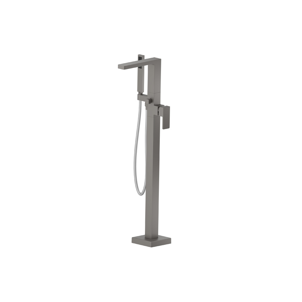 Freestanding Floor Mount Bathtub / Tub Filler With Hand Shower | Steel Grey