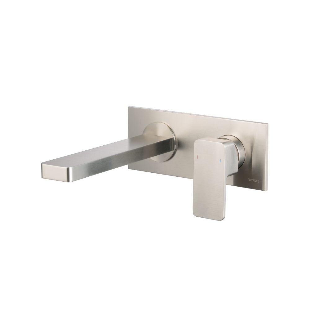Single Handle Wall Mounted Bathroom Faucet | Brushed Nickel PVD